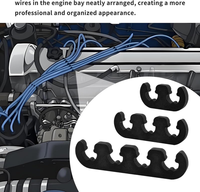 Stacool 6PCS Spark Plug Wire Separator & Spark Plug Wire Holder for 7mm 8mm 8.5mm 8.8mm Spark plug Wire,Universal 2/3/4 Wire Spark Plug Wire Separators for Engine Bay Maintenance - Image 3